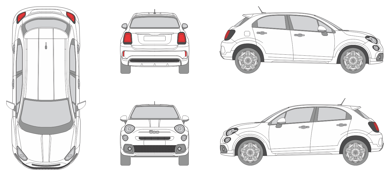 Fiat 500X 2022 Car Template