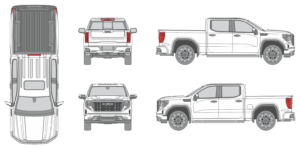 GMC Sierra 2022 Crew Cab Short Box Pickup Template