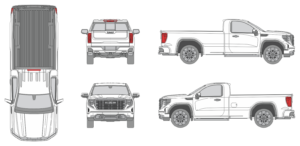 GMC Sierra 2022 Regular Cab Long Box Pickup Template