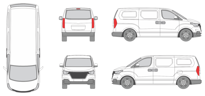 Hyundai iLoad 2018 Window Slide Door RL Van Template