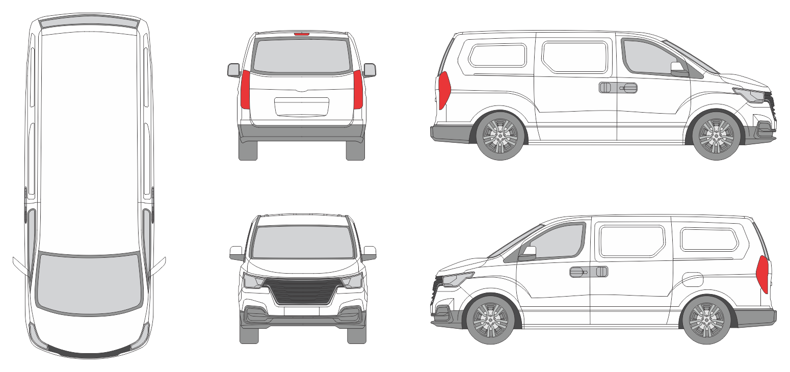 Hyundai iLoad 2018 Window Slide Door RL Van Template