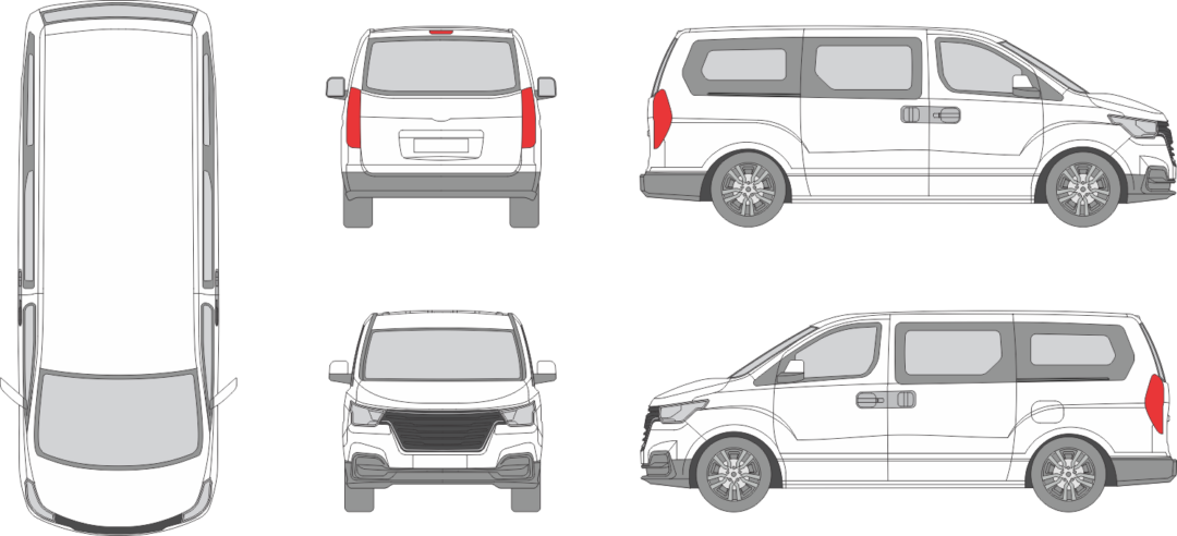 Hyundai iMax 2018 Window Slide Door RL Window RL Van Template