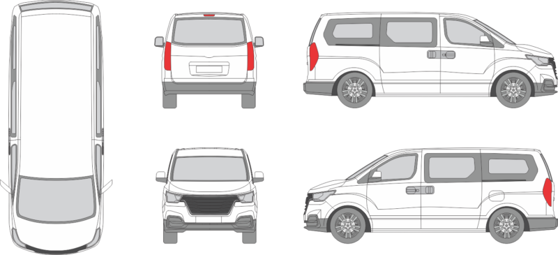 Hyundai iMax 2018 Window Slide Door RL Window RL Van Template