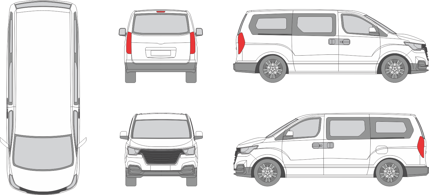 Hyundai iMax 2018 Window Slide Door RL Window RL Van Template