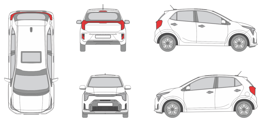 Kia Picanto 2023 Car Template