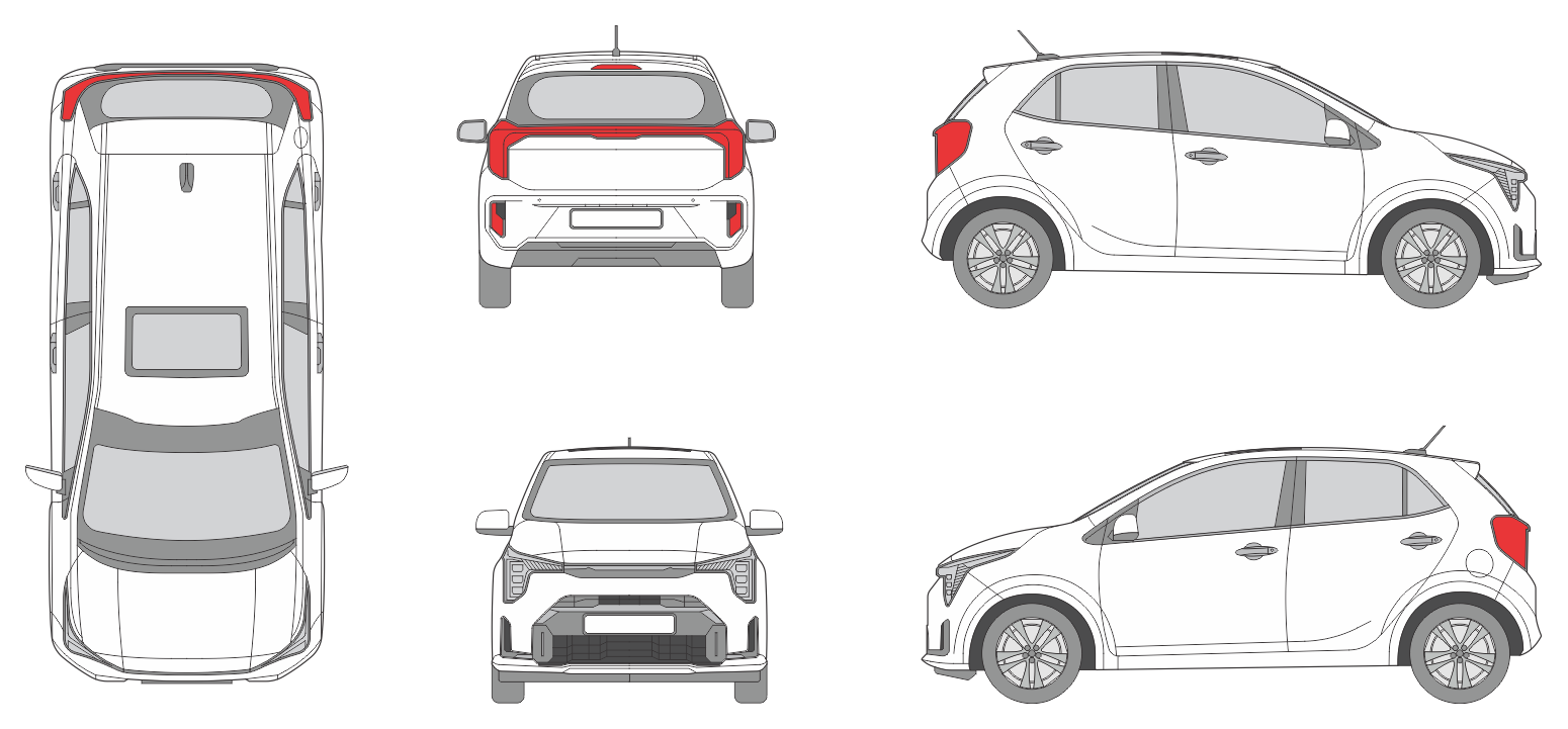 Kia Picanto 2023 Car Template