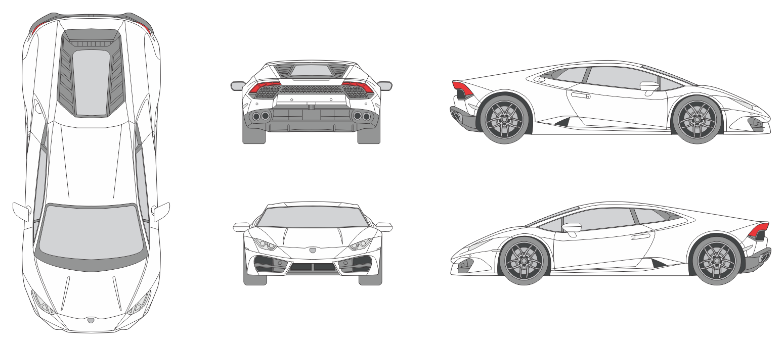 Lamborghini Huracan LP 580-2 2015 Car Template