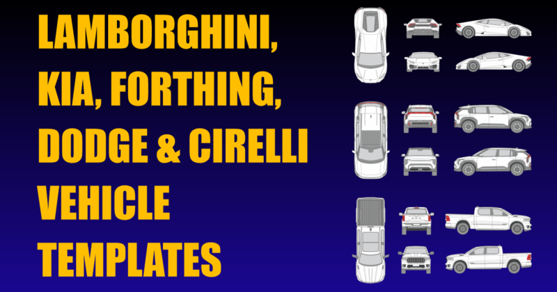 Lamborghini, Kia, Forthing, Dodge and Cirelli Vehicle Templates Added