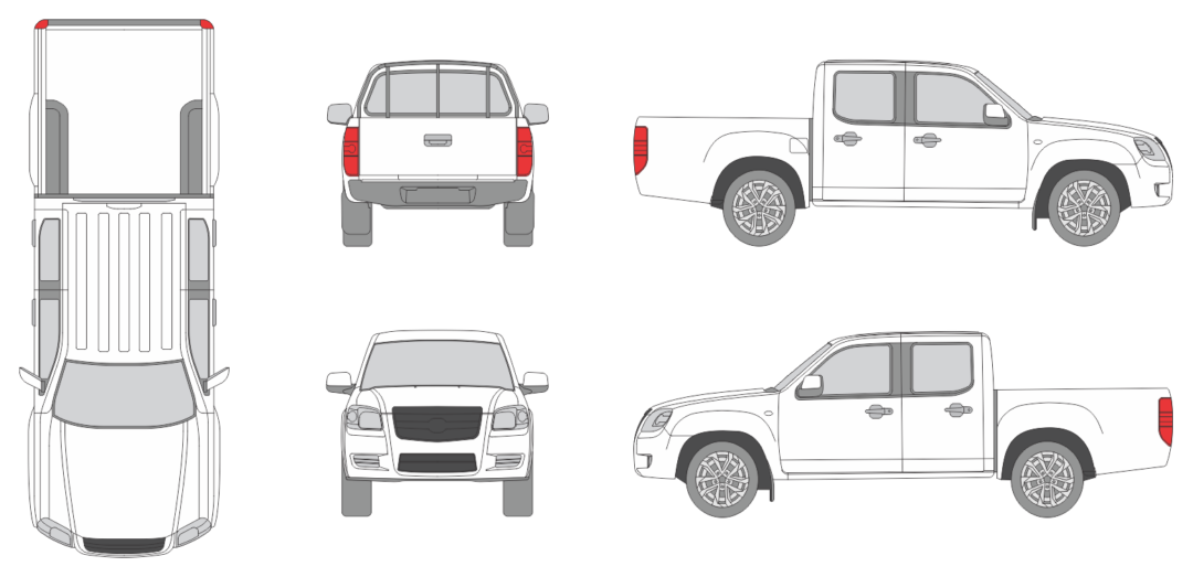 Mazda BT-50 2006 Pickup Template