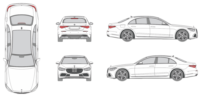 Mercedes Benz S-Class LWB 2021 Car Template