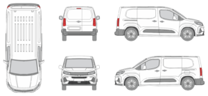 Opel Combo Cargo 2024 Slide Door RL Van Template