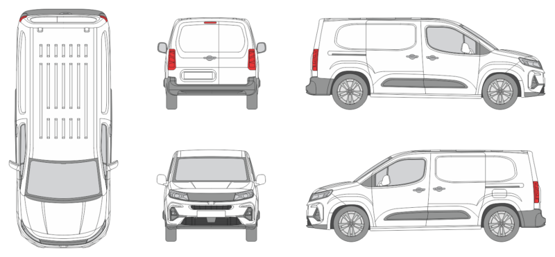 Opel Combo Cargo 2024 Slide Door RL Van Template