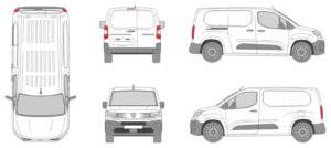 Peugeot Partner 2024 Short Slide Door R Van Template