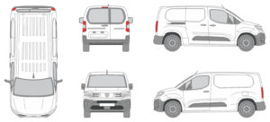 Peugeot Partner 2024 Short Window Slide Door R Van Template