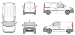 Renault Kangoo 2013 Short Slide Door R Van Template