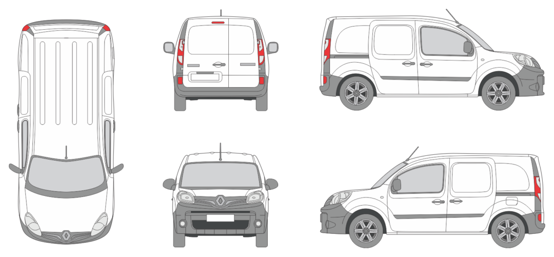 Renault Kangoo 2013 Short Slide Door RL Van Template