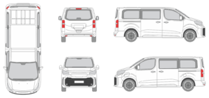 Toyota Proace Verso 2024 Short Slide Door RL Window RL Van Template