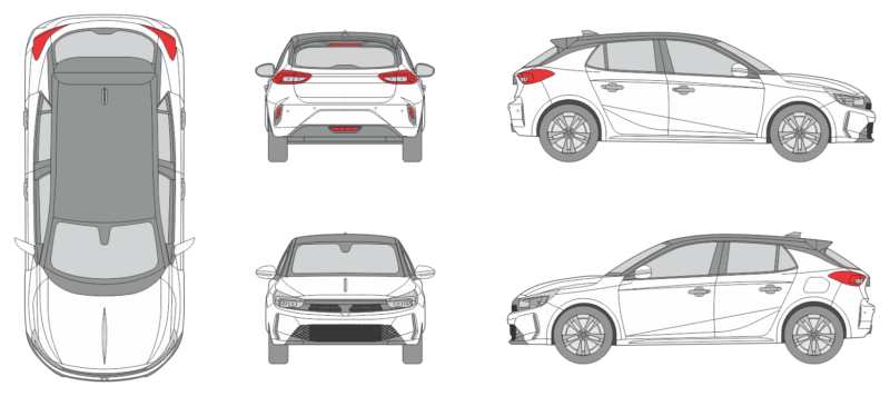 Vauxhall Corsa 2023 Car Template