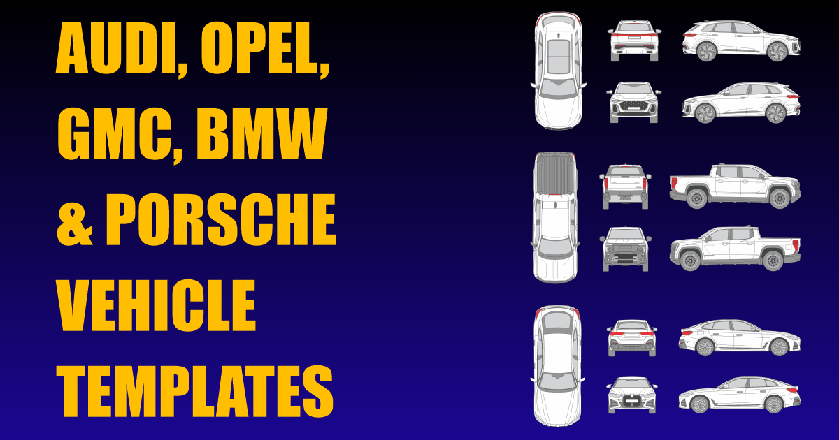 Audi, Opel, GMC, BMW and Porsche Vehicle Templates Added