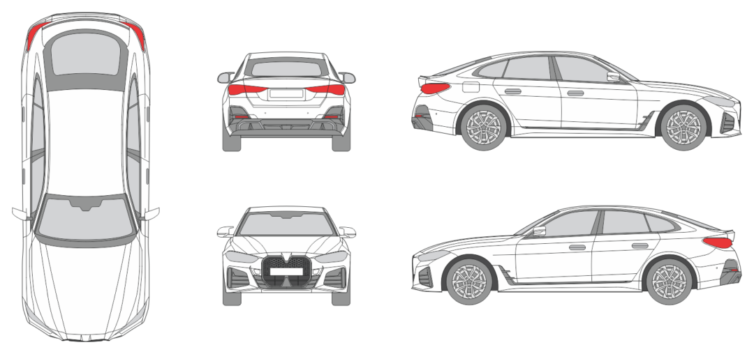 BMW 4er Grand Coupe 2024 Car Template