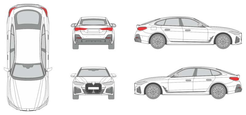 BMW 4er Grand Coupe 2024 Car Template