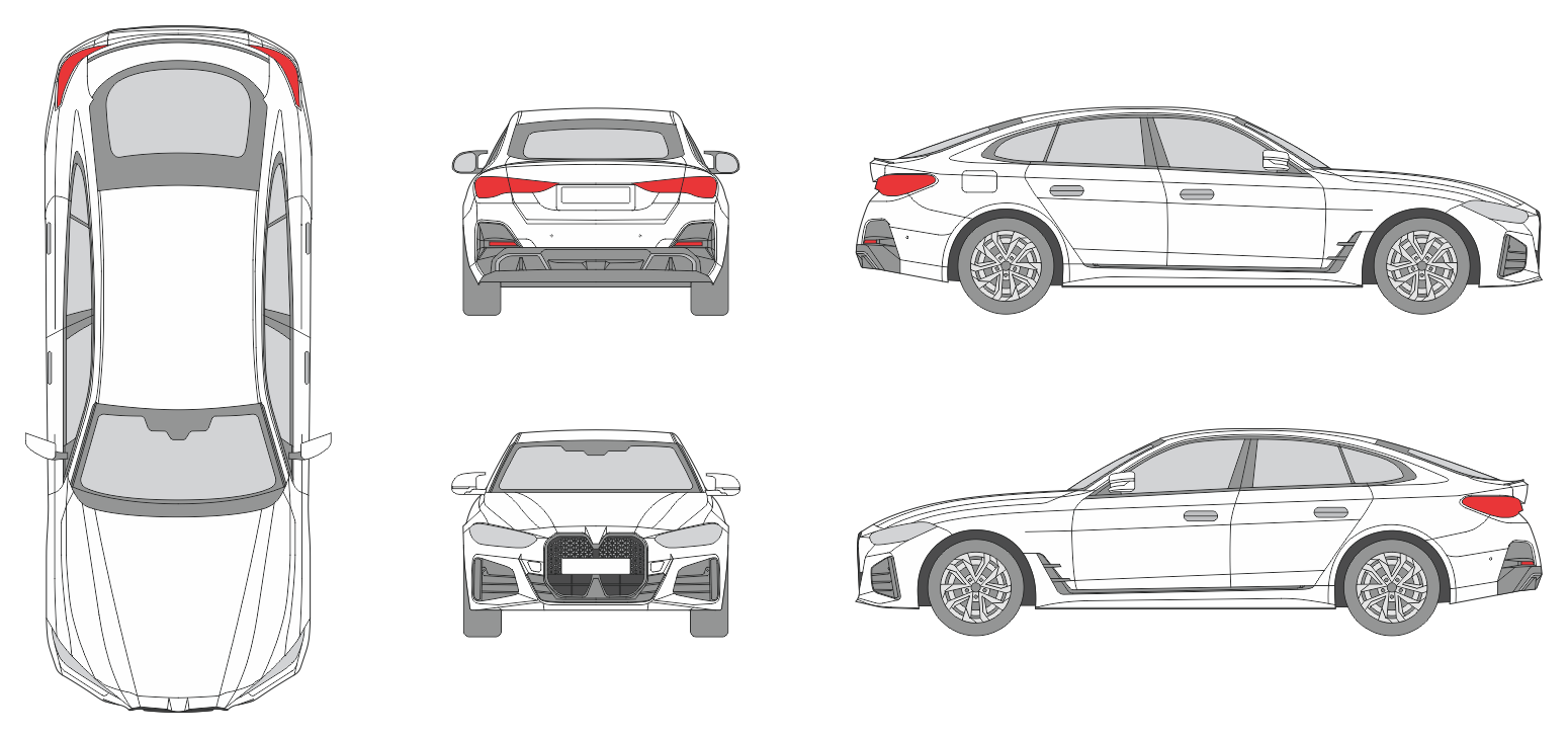 BMW 4er Grand Coupe 2024 Car Template