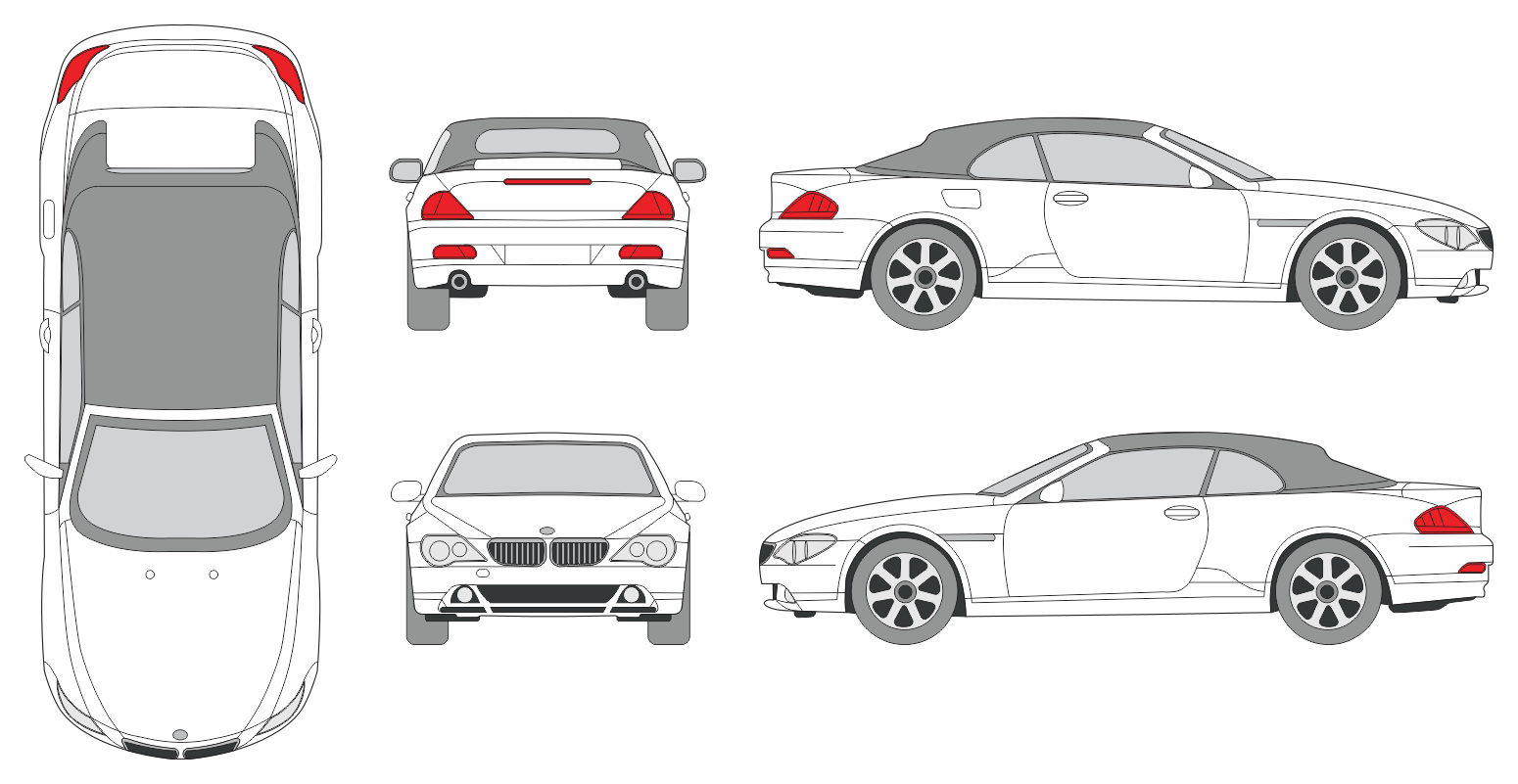 BMW 6er 2004 Car Template