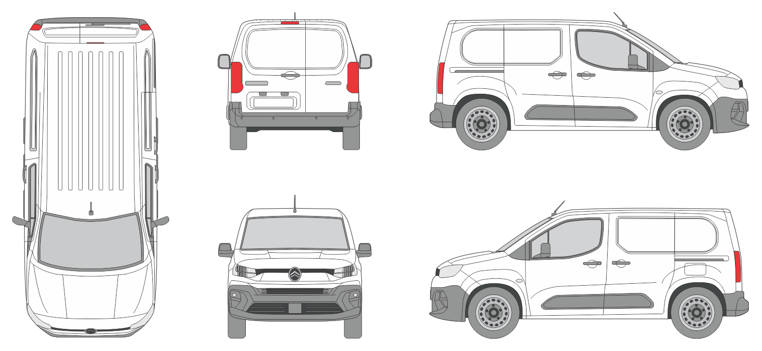 Citroen Berlingo 2024 Van Template