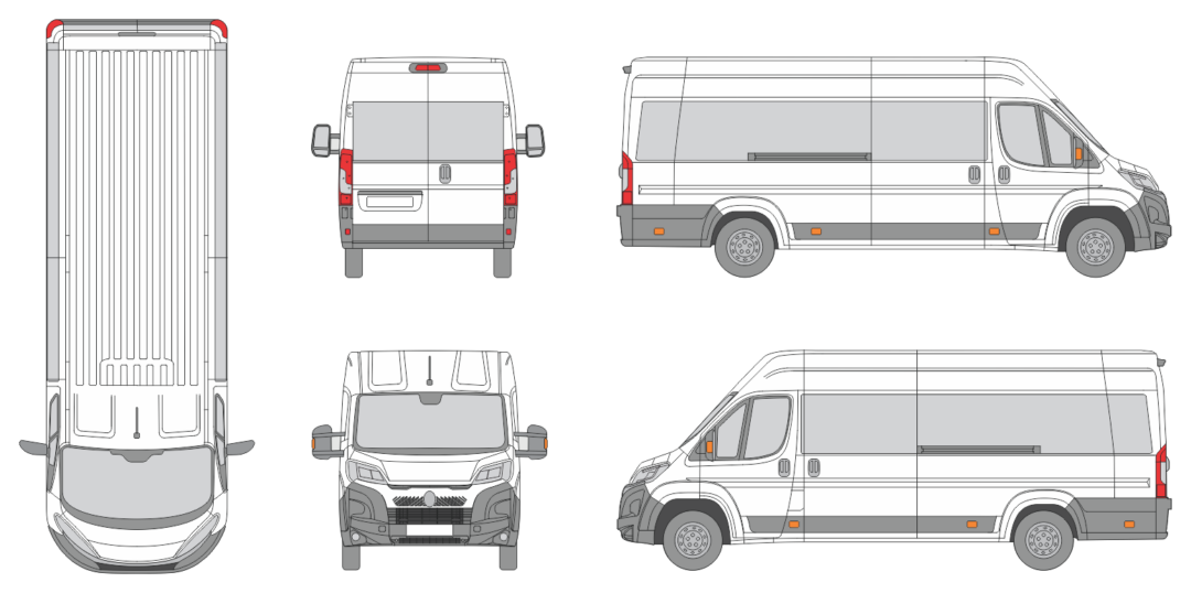 Citroen Relay 2024 Extra Long High Window Slide Door RL Window RL Van Template