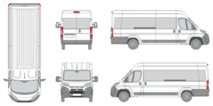 Citroen Relay 2024 Extra Long High Window Slide Door RL Window RL Van Template