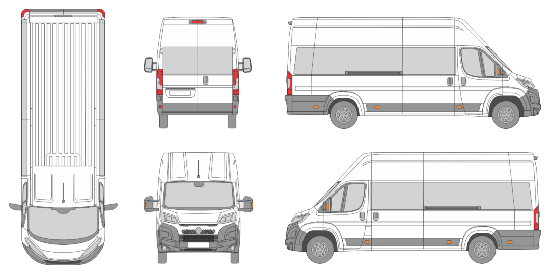 Citroen Relay 2024 Extra Long Super High Window Slide Door RL Window RL Van Template