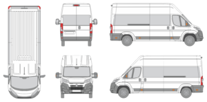 Citroen Relay 2024 Long High Roof Window Slide Door RL Window RL Van Template