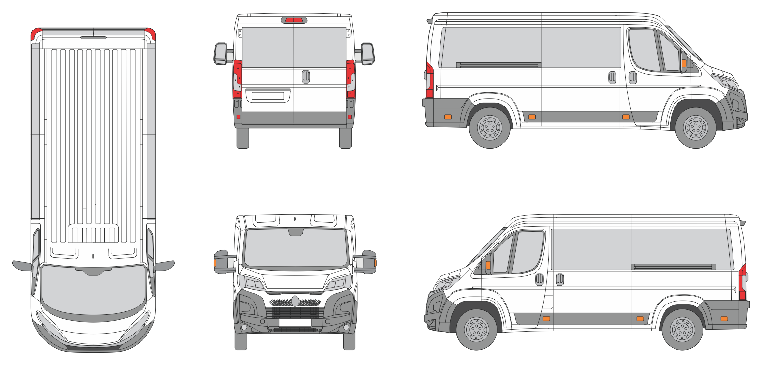 Citroen Relay 2024 Short Window Slide Door RL Window RL Van Template