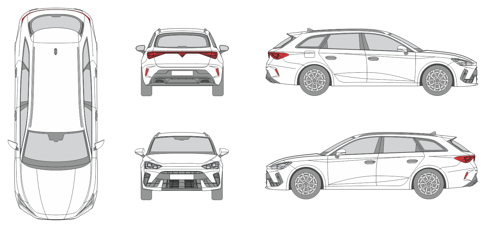 Cupra Leon Sportstourer 2024 Car Template