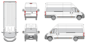 Fiat Ducato 2024 Extra Long High Window Slide Door RL Window RL Van Template