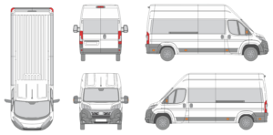 Fiat Ducato 2024 Long High Window Slide Door RL Window RL Van Template