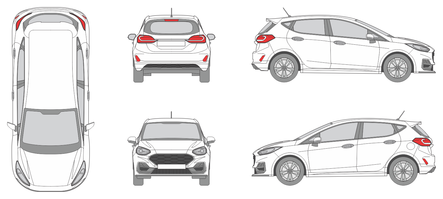 Ford Fiesta 2022 Car Template