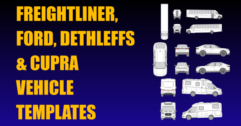 Freightliner, Ford, Dethleffs and Cupra Vehicle Templates Added