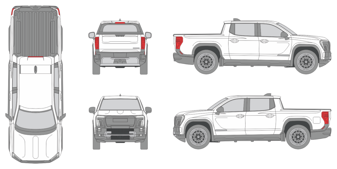 GMC Sierra EV 2024 Pickup Template