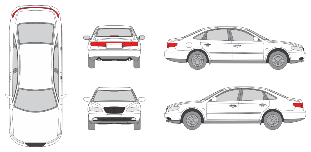 Hyundai Grandeur 2005 Car Template