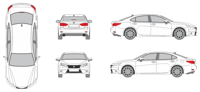 Lexus ES 2012 Car Template