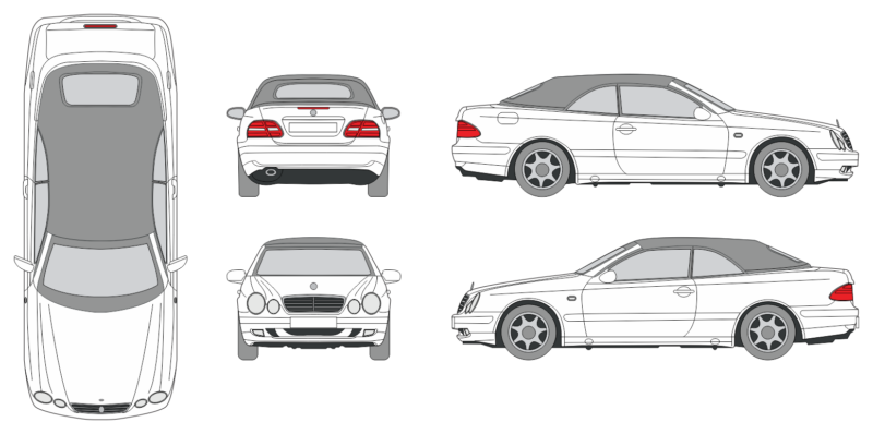 Mercedes Benz CLK 1997 Car Template