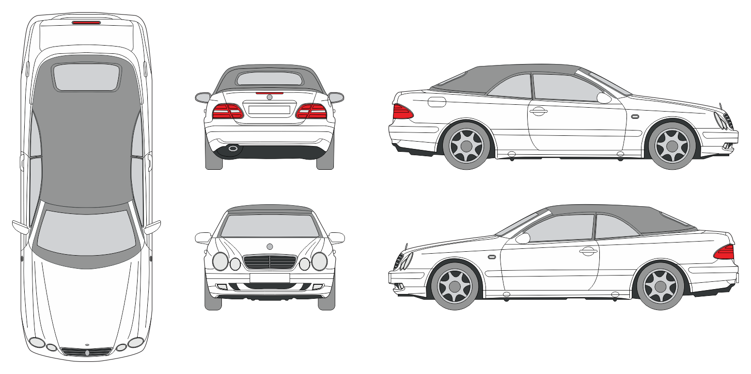 Mercedes Benz CLK 1997 Car Template