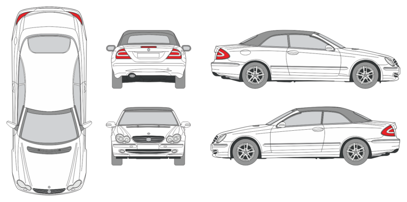 Mercedes Benz CLK 2003 Car Template