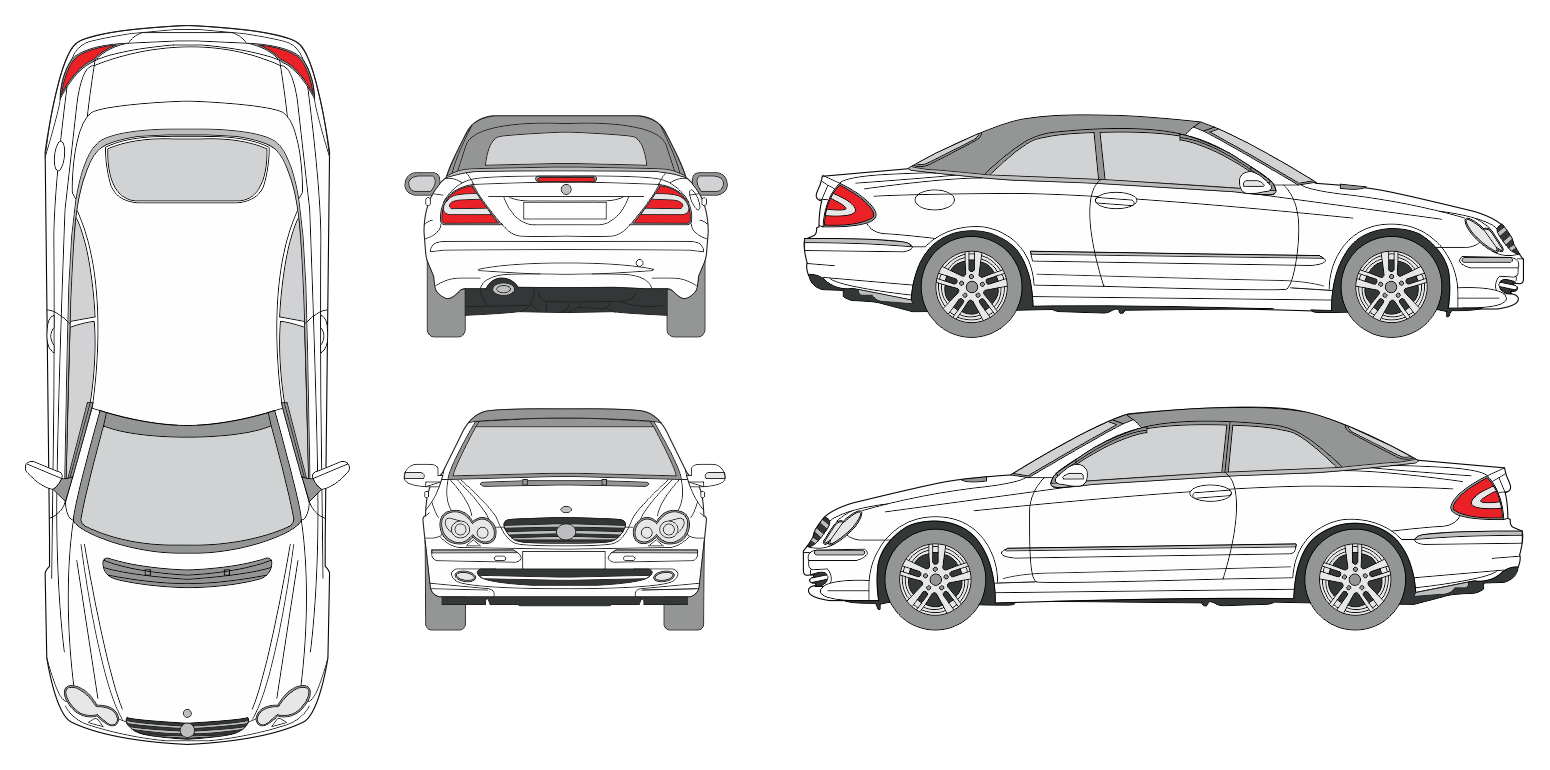 Mercedes Benz CLK 2003 Car Template