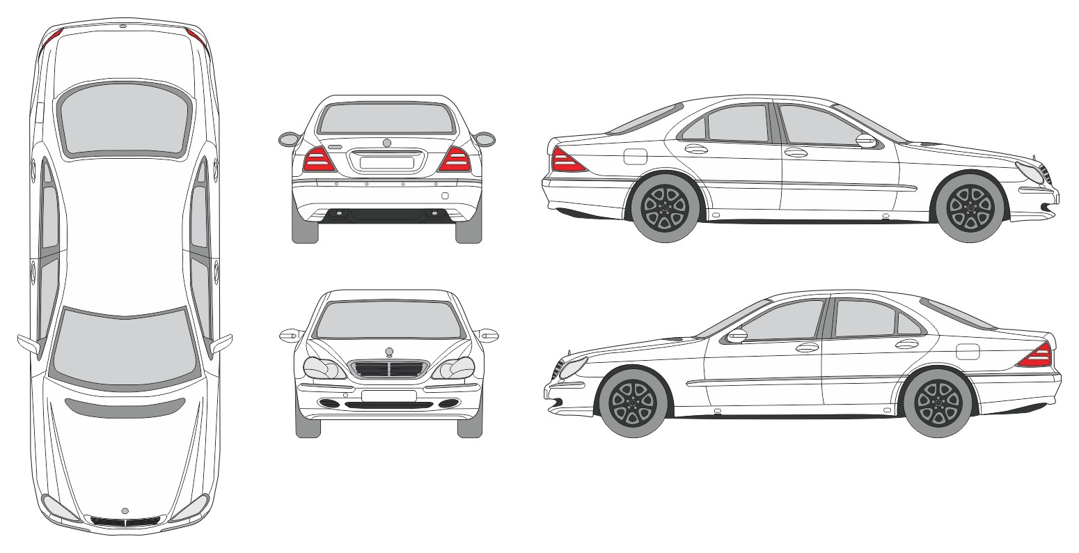 Mercedes Benz S-Class 1998 Car Template