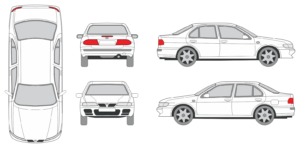 Nissan Almera 1995 Car Template