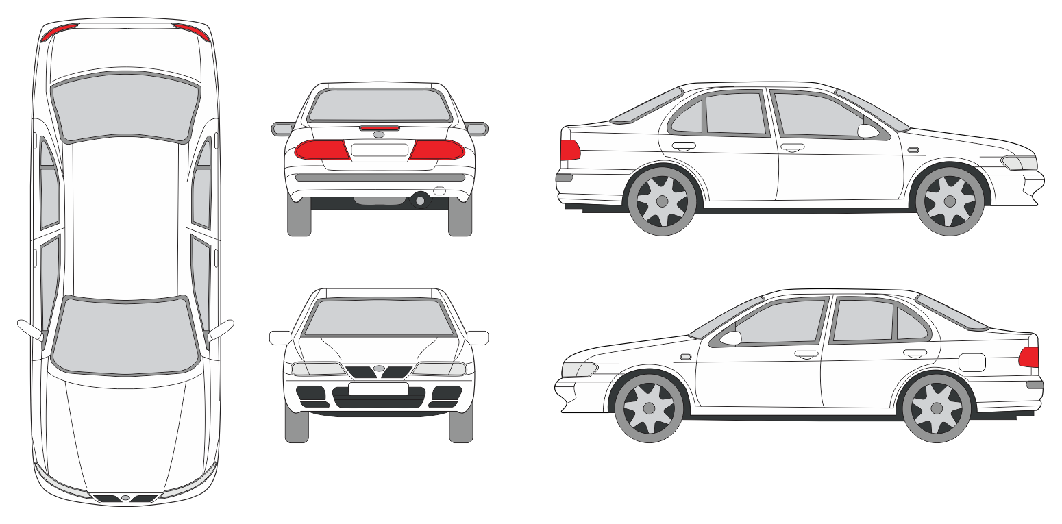 Nissan Almera 1995 Car Template