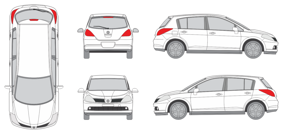 Nissan Tiida 2004 Car Template