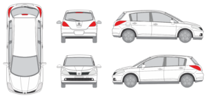 Nissan Tiida 2004 Car Template